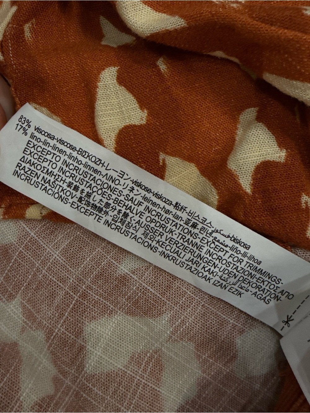 Zara Rust Patterned Button-Front Crop Top - Picture 15 of 15
